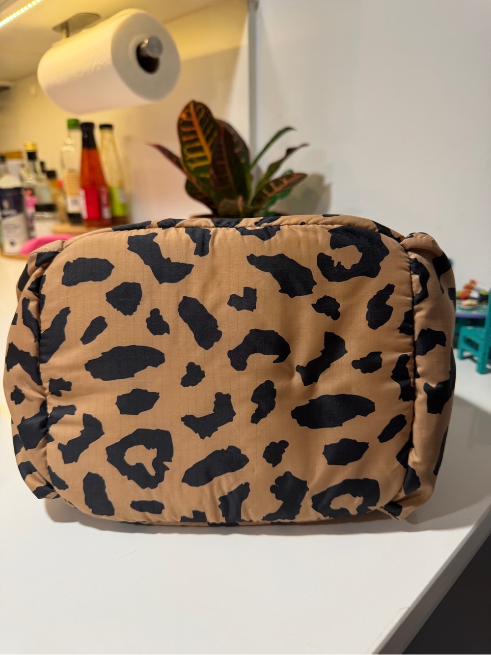 Calpak Leopard-Print Backpack in Tan and Black - Picture 2 of 6